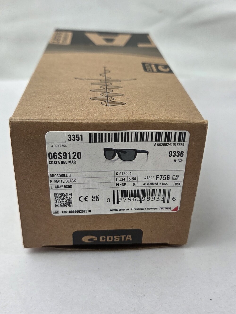 Costa Sunglasses Broadbill II 06S9120 912004 Matte Black with Grey Mirror 580G - Picture 10 of 12